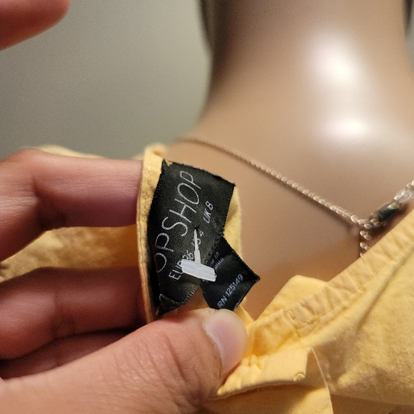 Topshop Yellow Eyelet Blouse - Picture 4 of 4